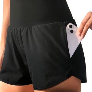 Women's Black Performance Shorts with Side Pocket